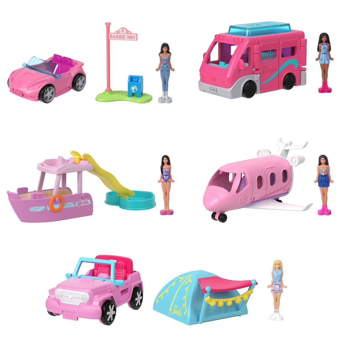 Barbie Mini Barbieland Vehicles Assortment, Includes 1.5-in Barbie Doll, Kids Ages 4+