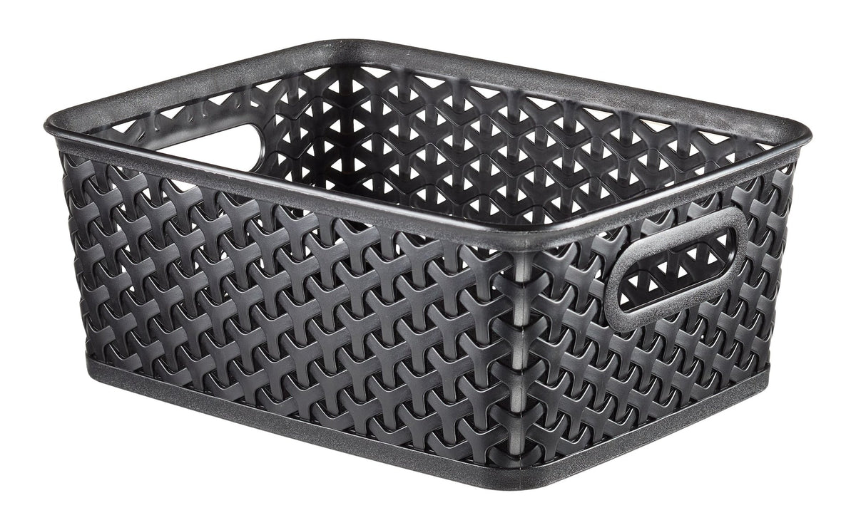 Curver My Style Woven Storage Basket, Small, Black