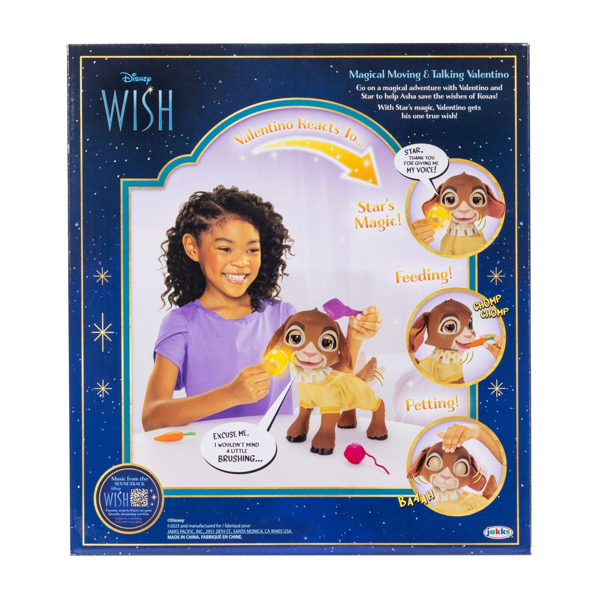 Disney Wish Magical Movable & Talking Valentino & Star Set with Sounds, Large Interactive 12-in Toy Figure for Kids, Ages 3+