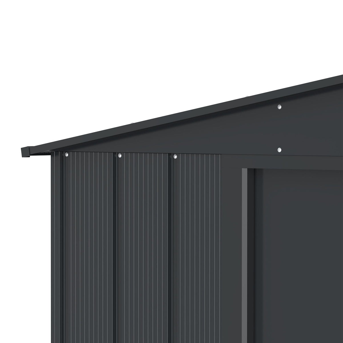 Duramax Metal Outdoor Storage Shed with Steel Frame, Dark Grey, 10-1/2-ft x 8-ft