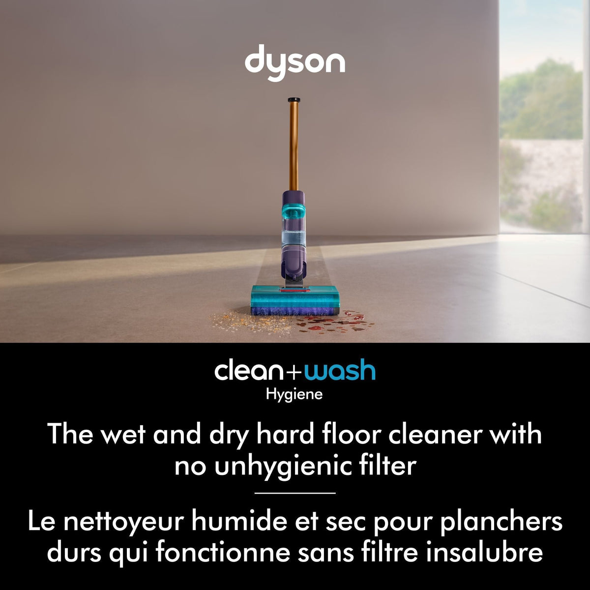 Dyson Clean + Wash Hygiene Vacuum Cleaner, Lightweight, Self-Drying Deck