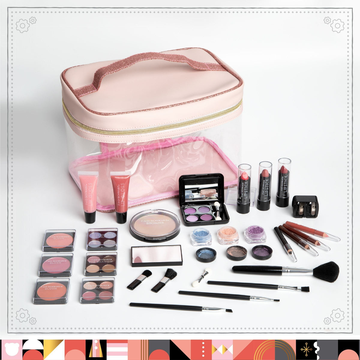 FAO Schwarz Girls Ultimate Makeup Artist Set, 30 Piece, Pastel Pink