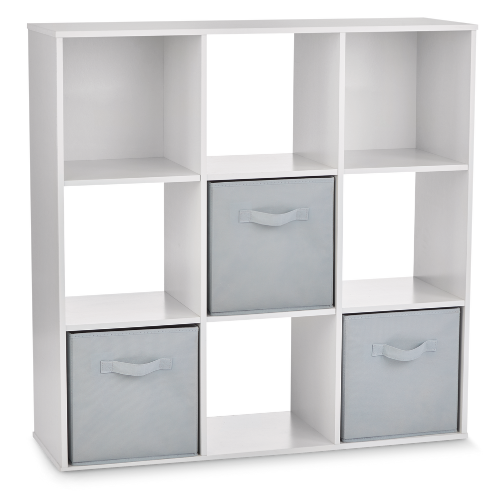 For Living 9-Cube Storage Organizer, Bookcase/Bookshelf, White