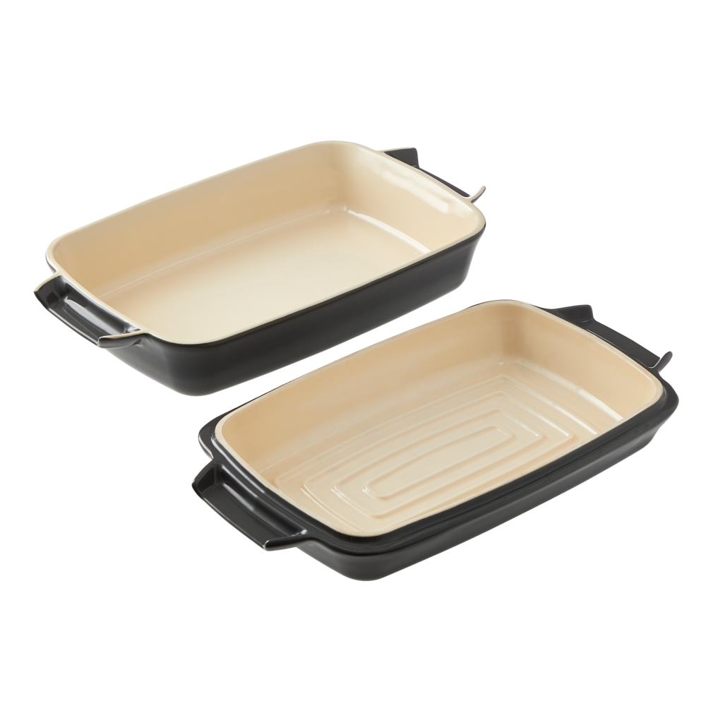 PADERNO Ceramic Roaster Set, Grey, 15 x 8.5-in, 2-pk