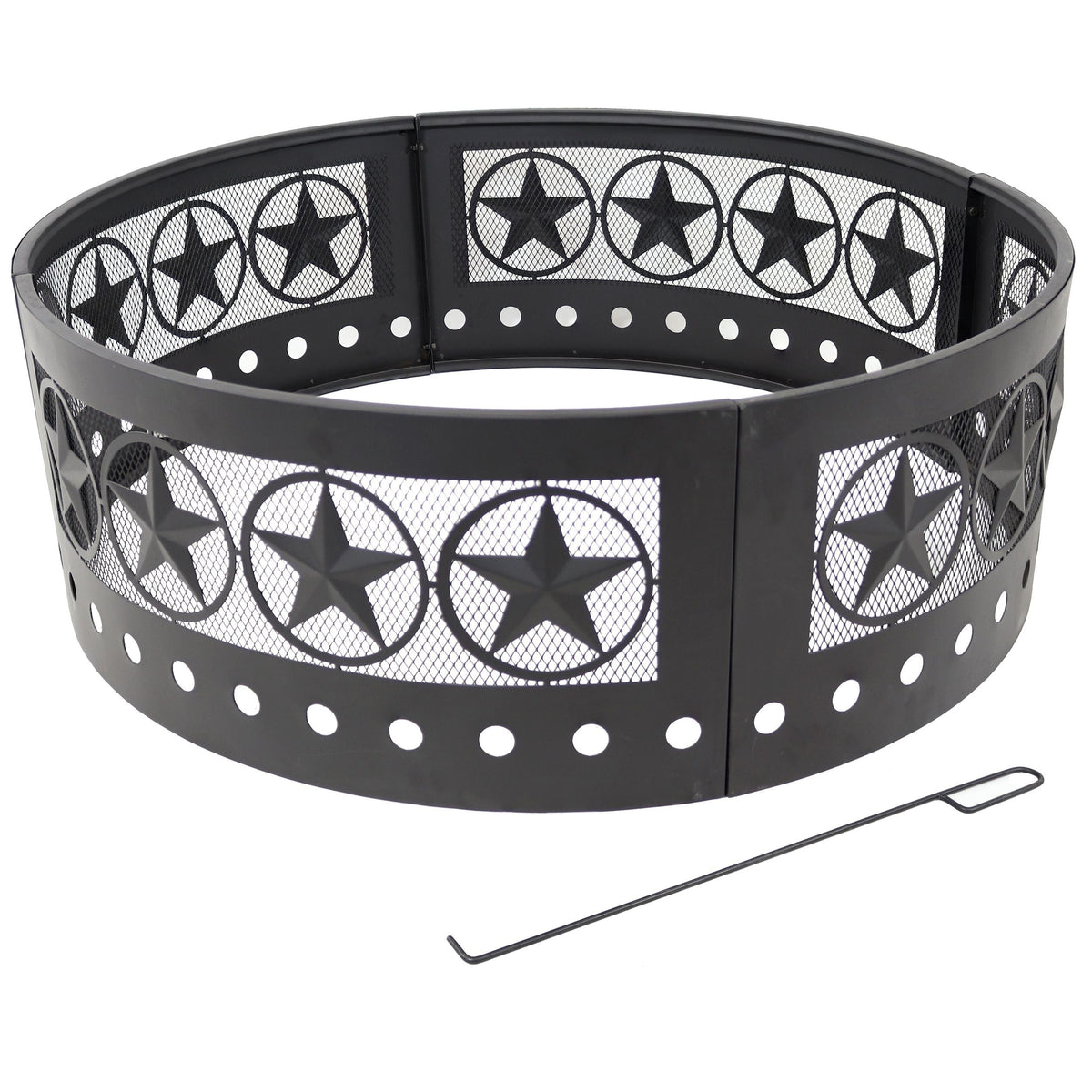Sunnydaze Décor Heavy-Duty Steel Cut Out Campfire Ring, 36-in