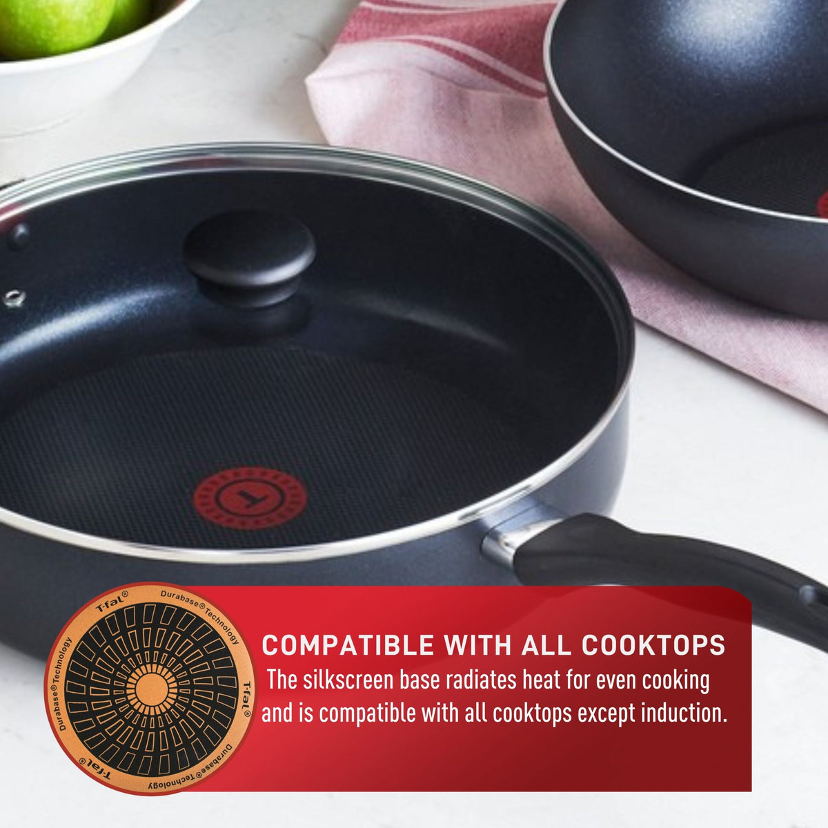 T-fal Viva Non-Stick Cookware Set, Black, 9-pc