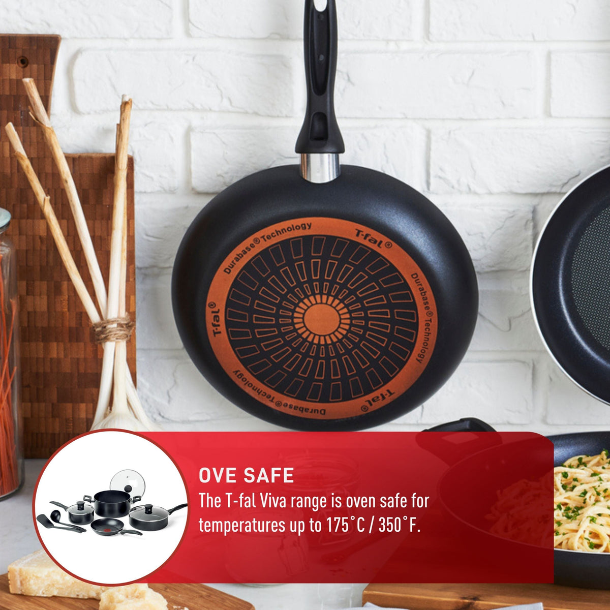 T-fal Viva Non-Stick Cookware Set, Black, 9-pc