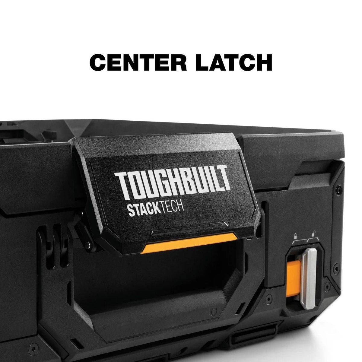 ToughBuilt StackTech Top Portable Modular Plastic/Metal Tool Box with 4 Dividers and 4 Bins, IP65-Rated, Black