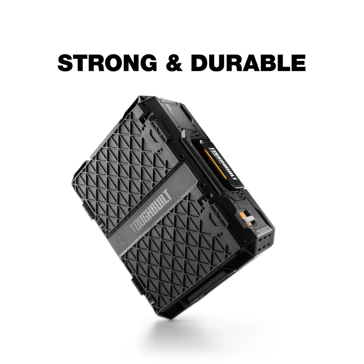 ToughBuilt StackTech Top Portable Modular Plastic/Metal Tool Box with 4 Dividers and 4 Bins, IP65-Rated, Black