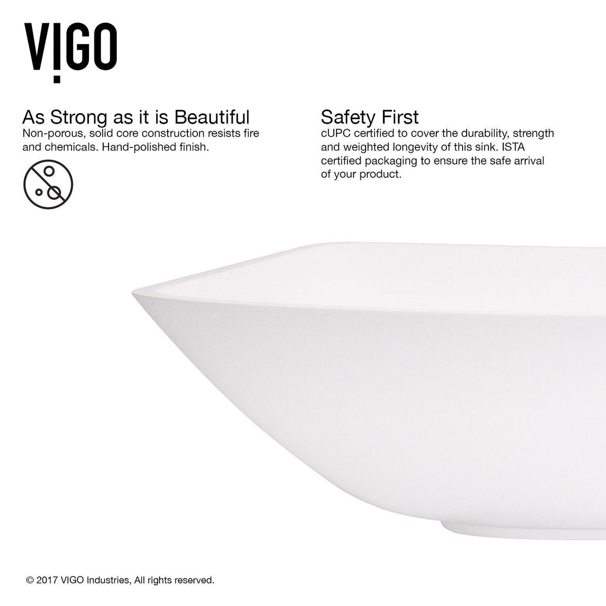 VIGO Hyacinth MatteStone White Bathroom Sink/Basin Set with Niko Faucet and Square Composite Vessel