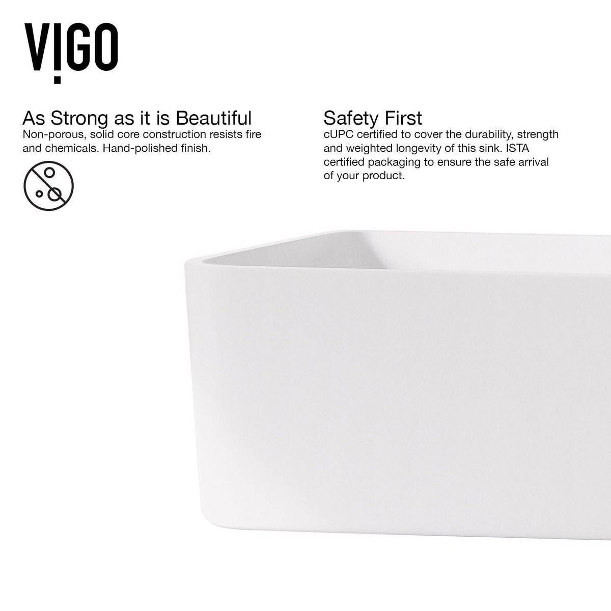 VIGO Jasmine MatteStone White Bathroom Sink/Basin Set with Lexington Faucet and Rectangular Composite Vessel