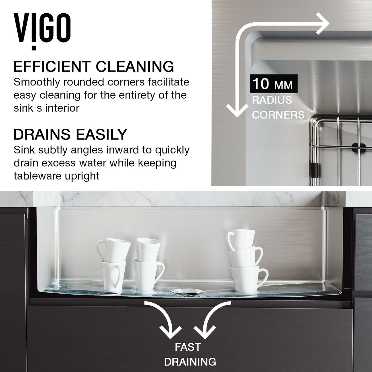 VIGO Oxford 1-Bowl Stainless Steel Apron Front Farmhouse Kitchen Sink with Accessories, 33-in