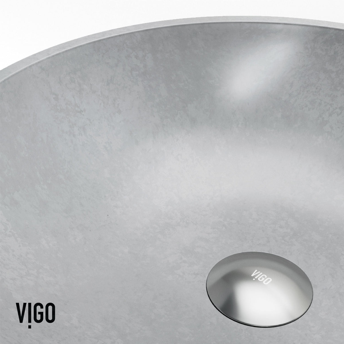 VIGO Ravenna Gothic ConcretoStone Grey Bathroom Sink/Basin Set with Dunn Faucet and Round Vessel