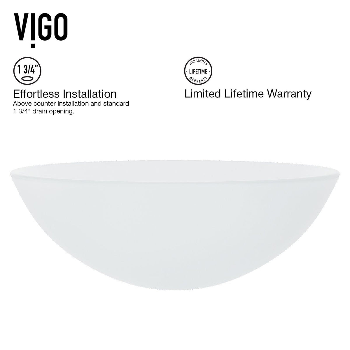 VIGO White Frost White Bathroom Sink/Basin Set with Linus Faucet and Round Glass Vessel