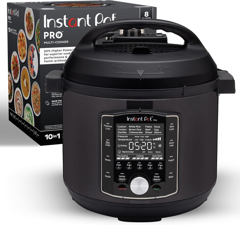 10-in-1 Pressure Cooker, Slow Cooker, Rice/Grain Cooker, Steamer, Sauté, Sous Vide, Yogurt Maker, Sterilizer, and Warmer, Includes App With Over 800 Recipes, Black Z4