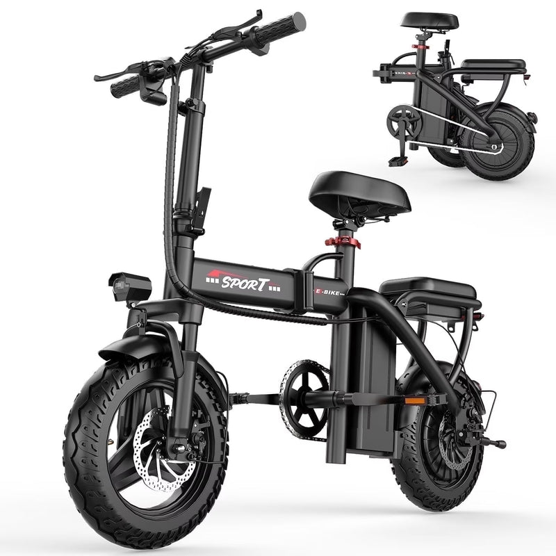 14 in Electric Bike with Dual Front Suspension 500W Folding Ebike, Up to 25Miles 20MPH, 48V Removable Lithium-Battery, 14 in Foldable Commuting... B4