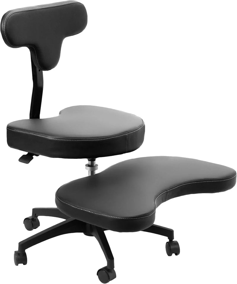 Cross-Legged Office Chair – Adjustable Height Floor Chair with Back Support for Yoga, Meditation, and ADHD (Black, CHAIR-CL02B-R) A7