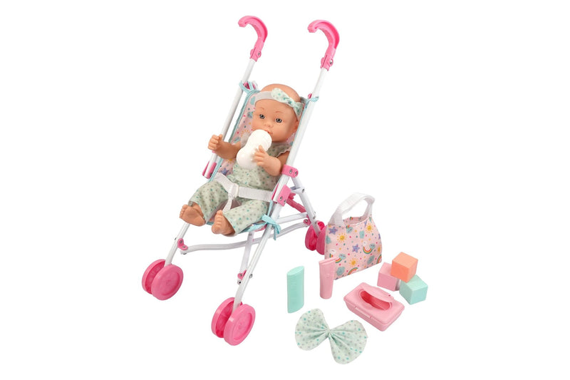 15" Baby Doll With Stroller And Accessories P1