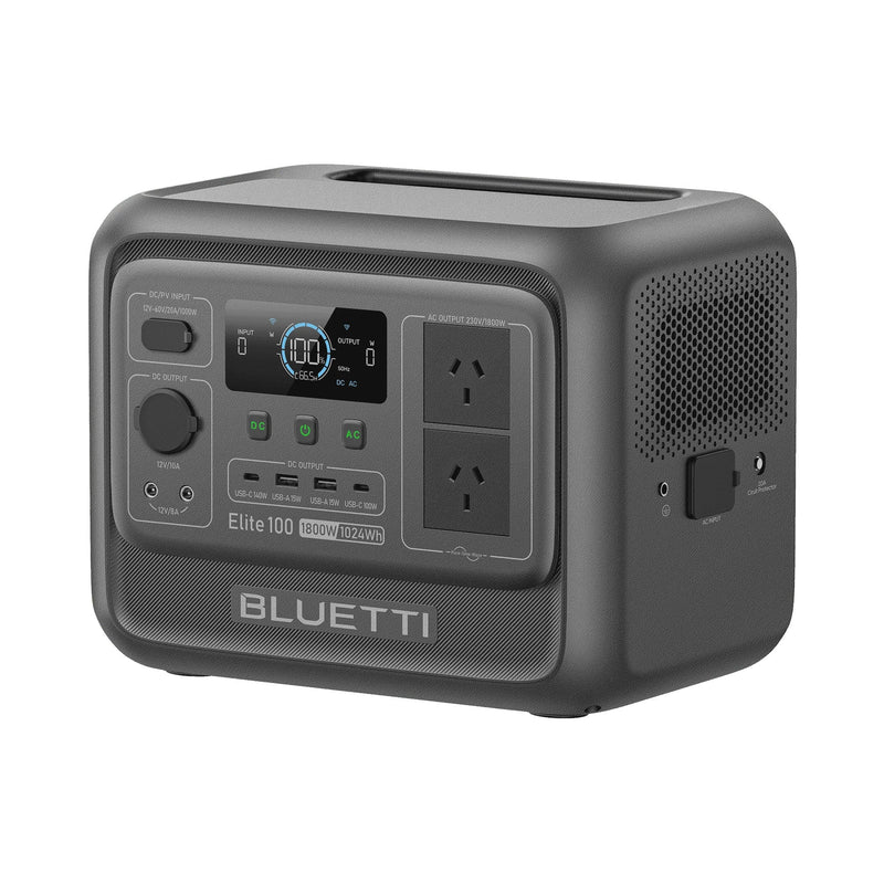 BLUETTI Elite 100 V2 Portable Solar Generator, 1024Wh LFP Battery, 1800W AC Output, Compact Backup Power for Camping and Home C6