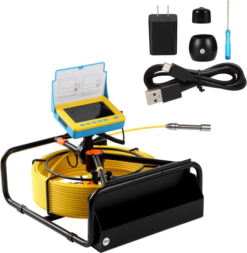 Sewer Camera, 4.3" Pipe Drain Inspection Camera with DVR Function & Snake Cable, Waterproof IP68 Borescope w/LED Lights (131.2ft/40M) Z4
