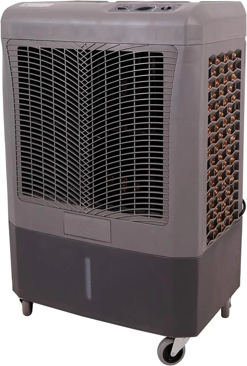 Portable Swamp Coolers - 1300 CFM MC18M Evaporative Air Cooler with 2-Speed Fan, 53.4 dB - 500 sq. ft. Coverage Evaporative Air Cooler Portable High Velocity Outdoor Cooling Fan by Hessaire - White X1