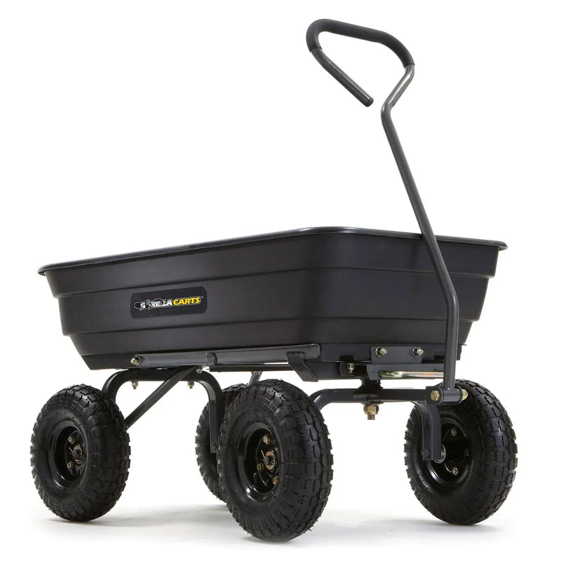 Poly Garden Dump Cart with Easy to Assemble Steel Frame Y0