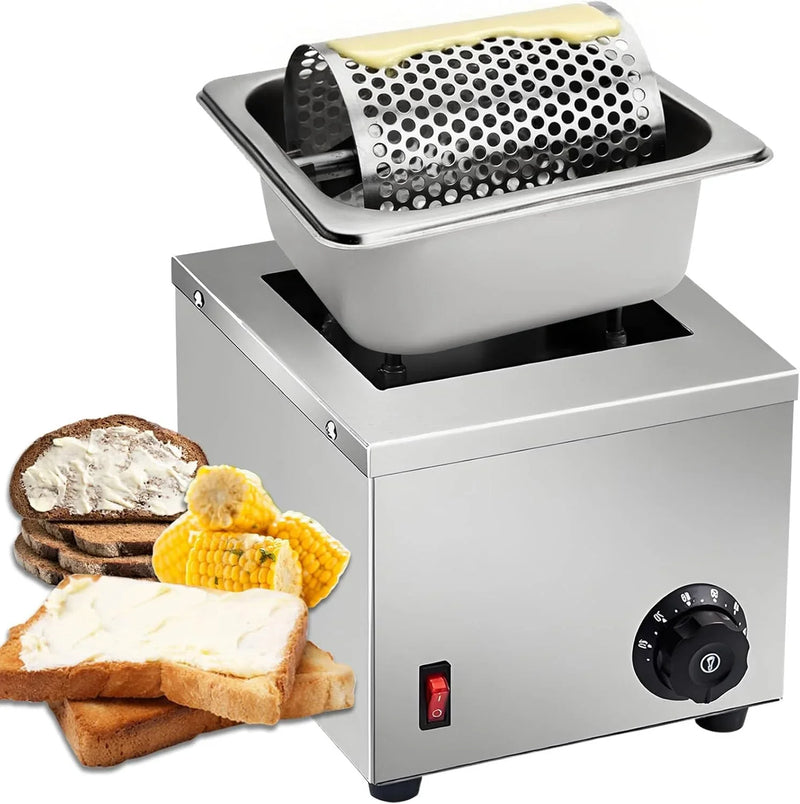 Electric Butter Wheel Warmers for Spreads Butter Evenly to Bread, Stainless Steel Butter Roller for Butter Sauces or Oil, for Indoor/Outdoor Picnics Camping BBQ T6