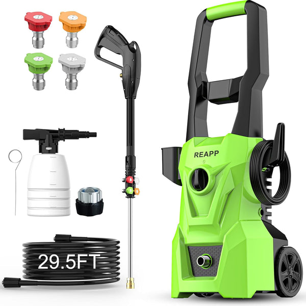 Electric high-pressure cleaning machine, foam sprayer, 4 quick-connect high-pressure nozzles, 2400 pounds/square inch 2.4 gallons/minute powerful cleaning machine, high-pressure cleaning equipment for H8