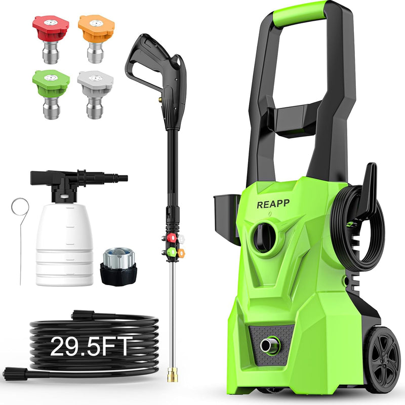 Electric high-pressure cleaning machine, foam sprayer, 4 quick-connect high-pressure nozzles, 2400 pounds/square inch 2.4 gallons/minute powerful cleaning machine, high-pressure cleaning equipment for H8