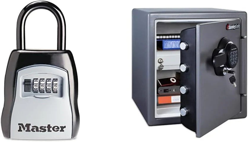 Key Lock Box, Outdoor Lock Box Bundle with SentrySafe Fireproof and Waterproof Safe, 1.23 Cubic Feet X6