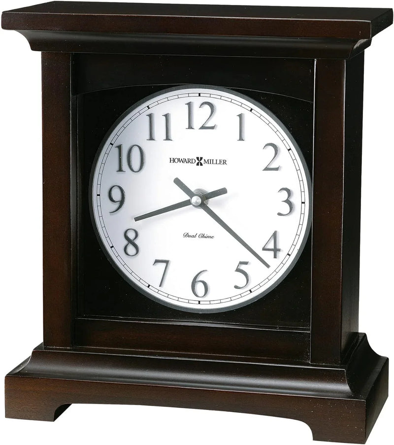 Type II Clock 549-718 - Black coffee-colored surface, with a retro home decoration style, quartz movement, dual alarm function, and automatic nighttime alarm-off feature F1