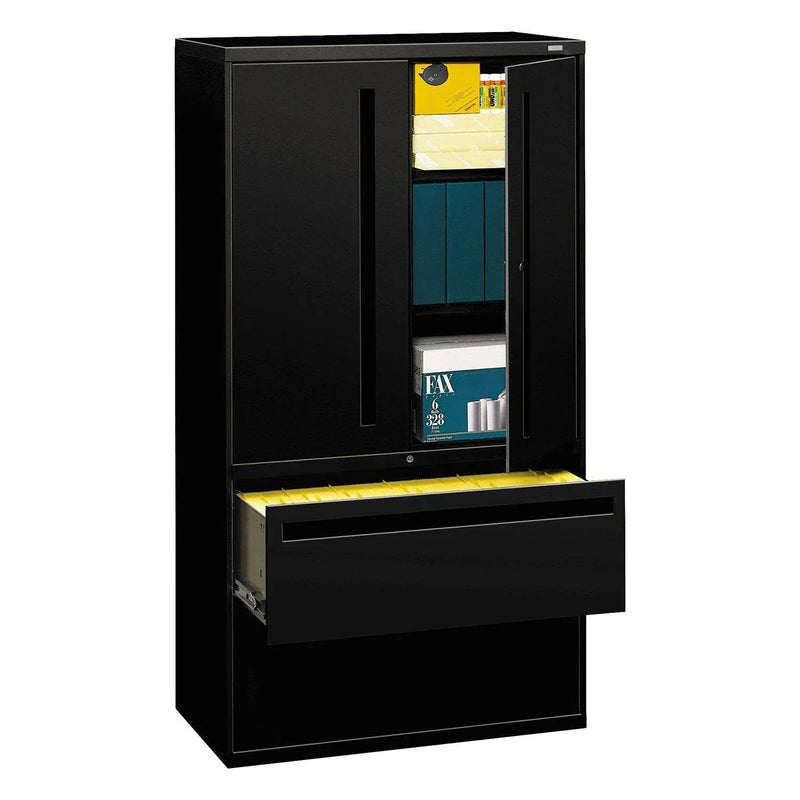 Lateral File with Storage Cabinet, 36w x 18d x 64.25h, Assorted Colors I0