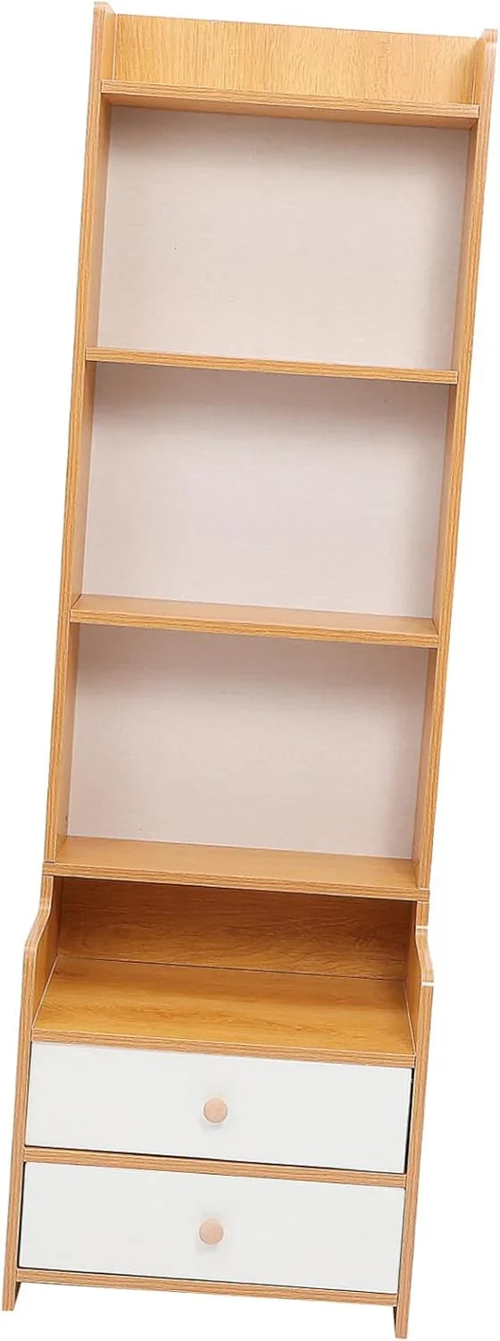 High platform bedside cabinet storage rack. Wooden bedside table with open shelves. Abundant storage space, simple design, suitable for bedroom furniture. Easy to assemble, with a rustic style and warm surface treatment. T5