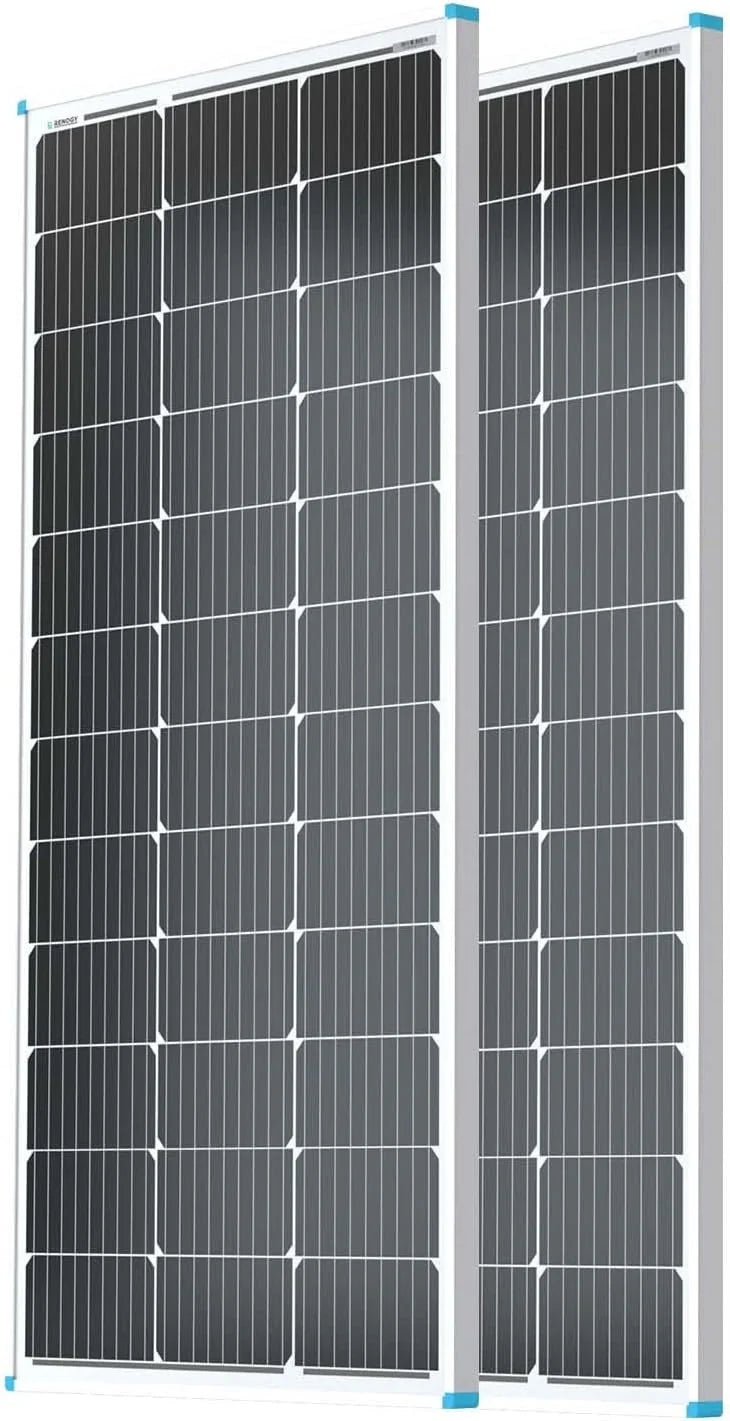 Solar Panel 100 Watt 12 Volt, High-Efficiency Monocrystalline PV Module Power Charger for RV Marine Rooftop Farm Battery and Other Off-Grid Applications, RNG-100D-SS, Single 100W V1