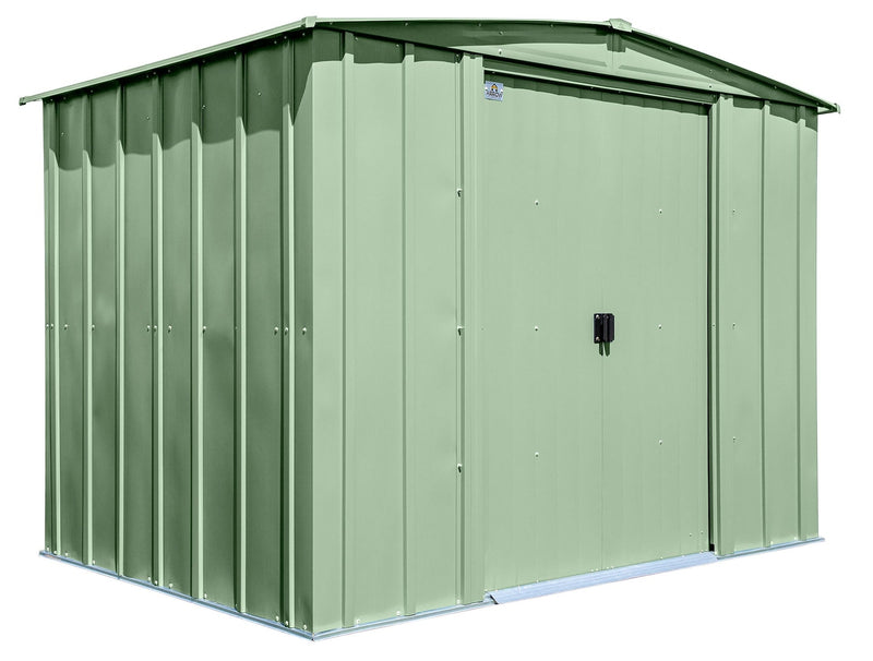 Arrow Classic Galvanized Steel Storage Shed, Sage Green, 8-ft x 6-ft R7