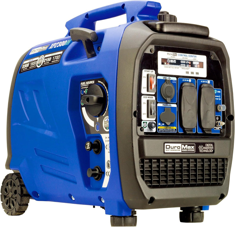 2300-watt dual-fuel portable digital inverter generator - Dual fuel (gasoline and propane), suitable for RVs and emergency use C0