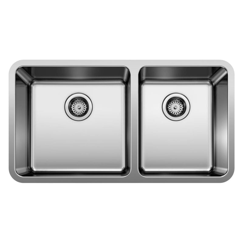 Blanco Formera 33-in 60/40 Double Bowl Undermount Stainless Steel Kitchen Sink V9