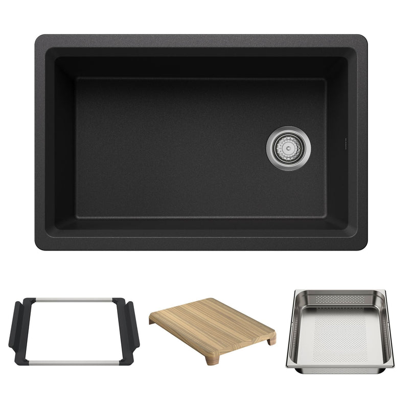 Blanco Inteos 30-in SILGRANIT Workstation Kitchen Sink D7