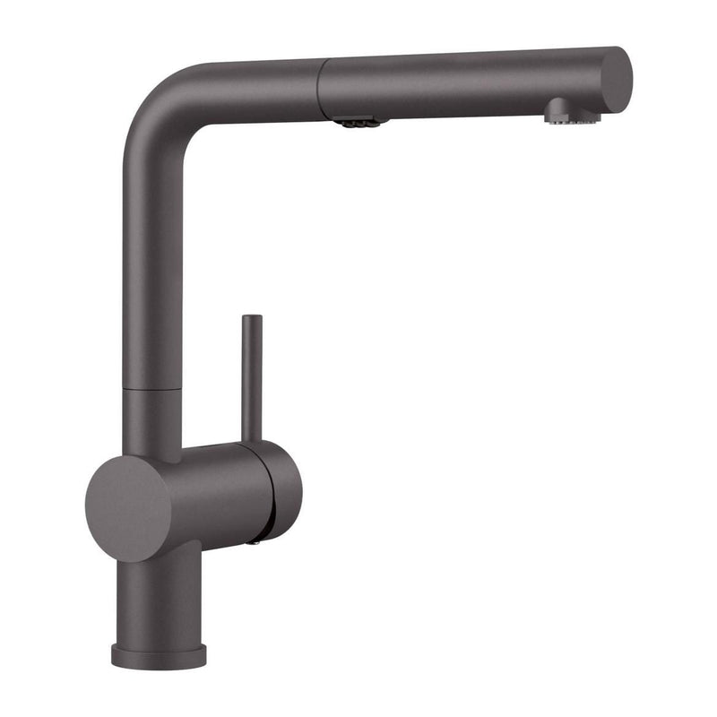 Blanco Linus Low Arc Pull-Out Dual-Spray Kitchen Faucet, Cinder M0