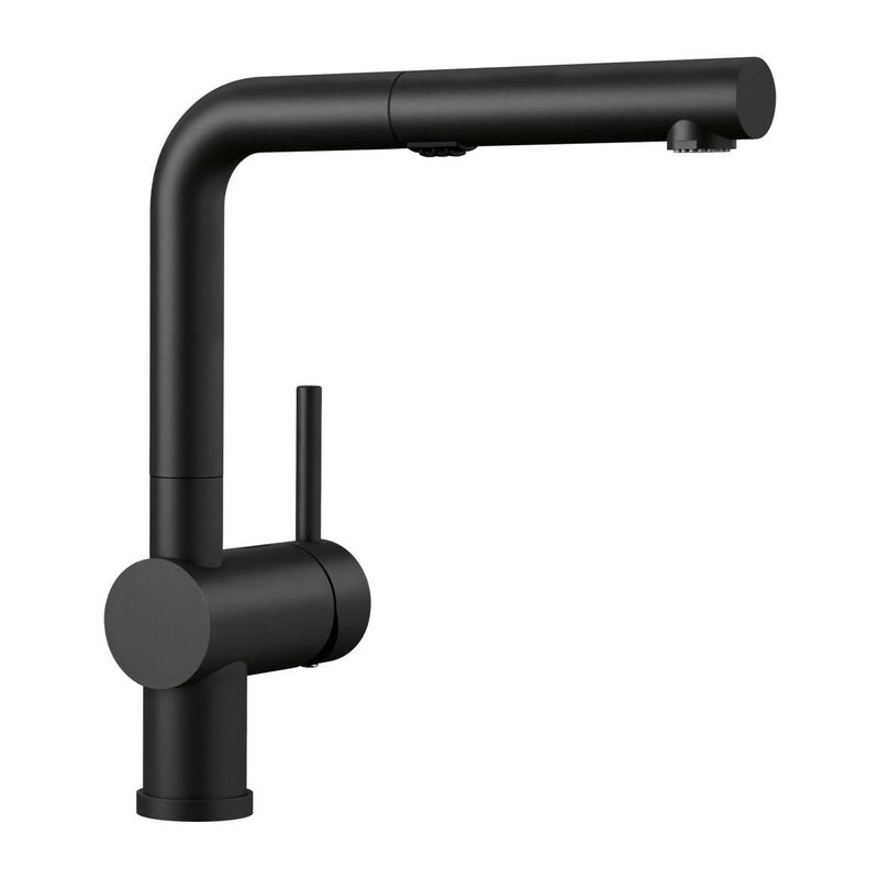 Blanco Linus Low Arc Pull-Out Dual-Spray Kitchen Faucet, Coal Black F5