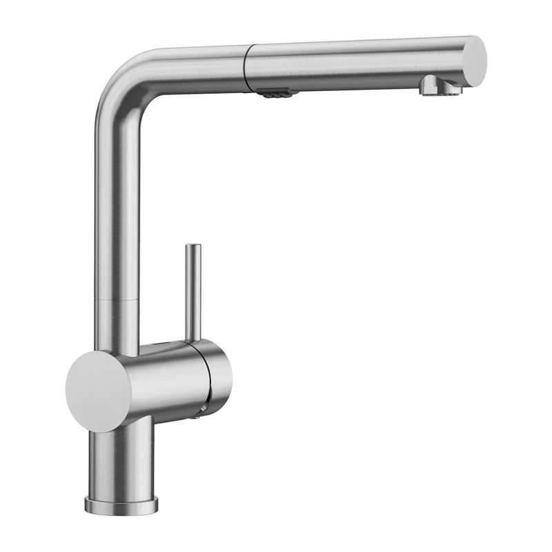 Blanco Linus Low Arc Pull-Out Dual-Spray Kitchen Faucet, PVD Steel M7