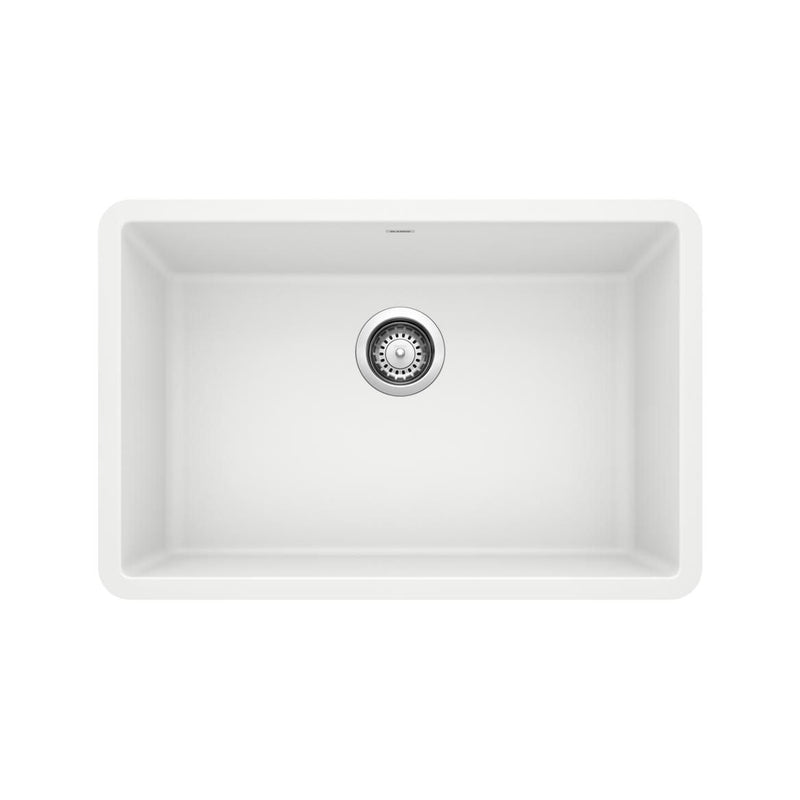 Blanco Precis SILGRANIT 27-in Single Bowl Undermount Kitchen Sink, White U4