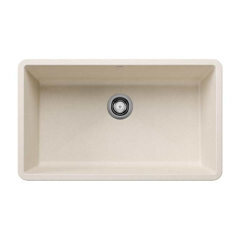 Blanco Precis SILGRANIT 32-in Super Single Undermount Kitchen Sink, Soft White L7
