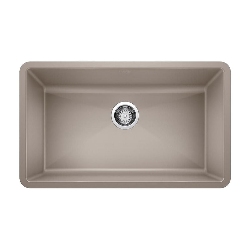 Blanco Precis SILGRANIT 32-in Super Single Undermount Kitchen Sink, Truffle S2