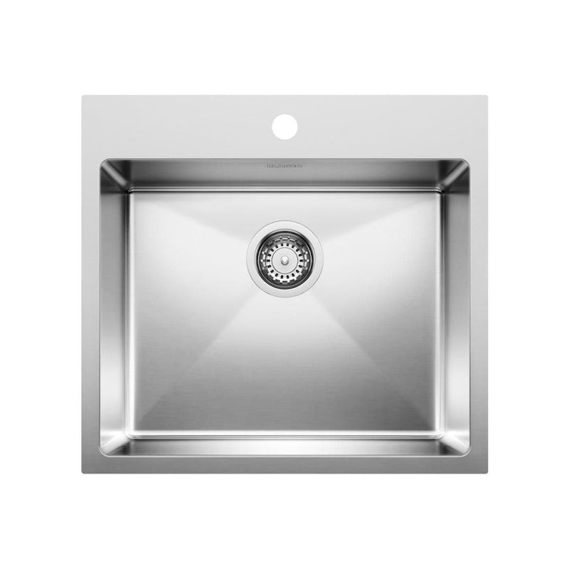 Blanco Quatrus R15 22-in Single Bowl Dual Mount Stainless Steel Kitchen Sink Q0