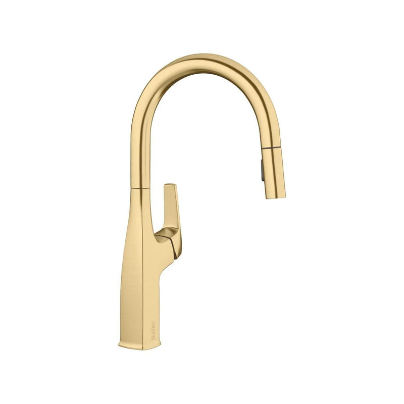Blanco Rivana High-Arc Pull-Down Dual-Spray Kitchen Faucet, Satin Gold V7