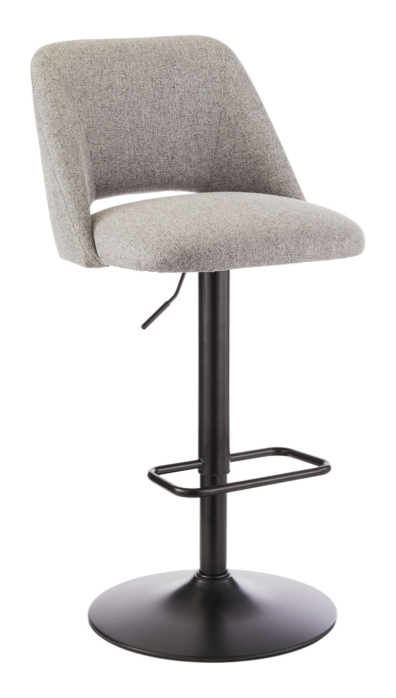 Canvas Inaya Adjustable Height Gas Lift Swivel Bar Stool, Grey V7
