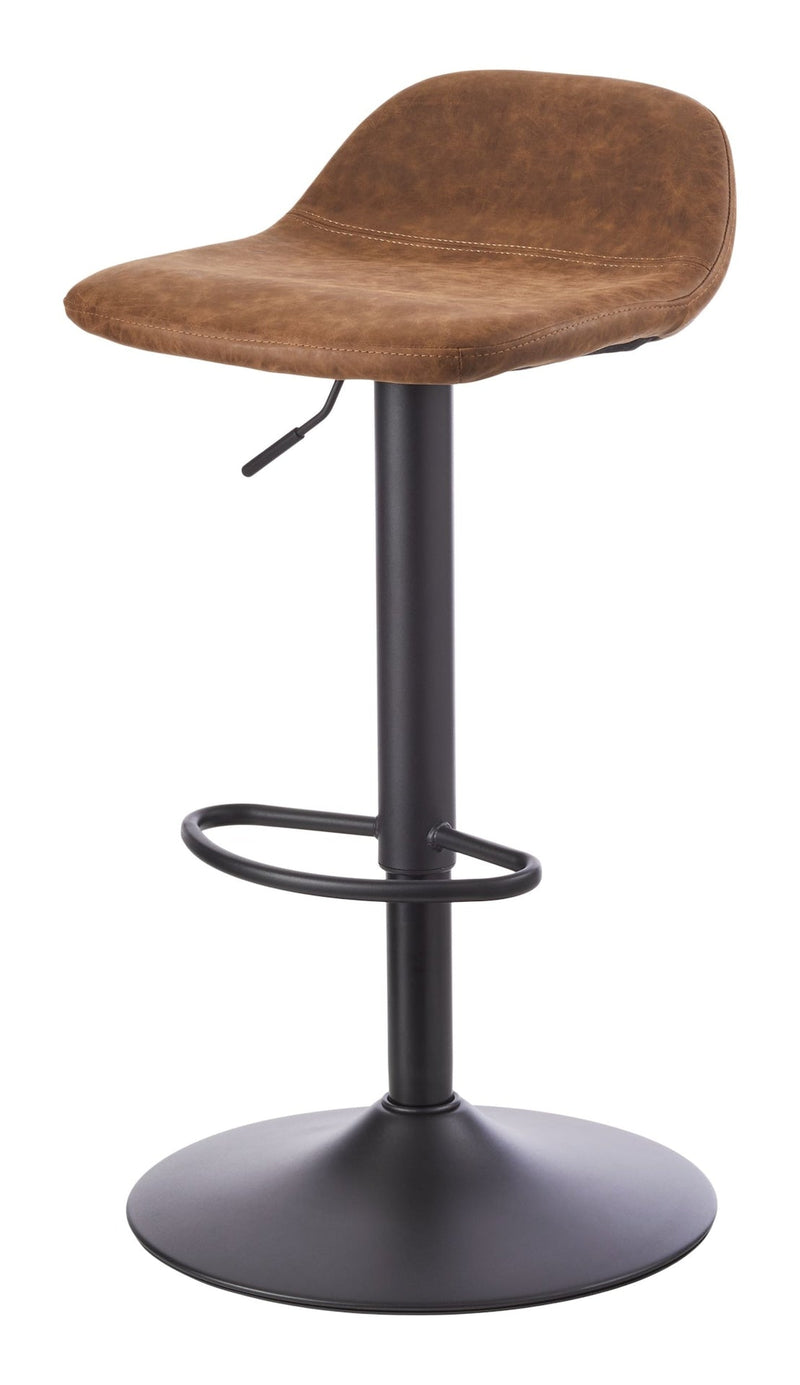 Canvas Luis Adjustable Height Gas Lift Swivel Bar Stool, Brown X5