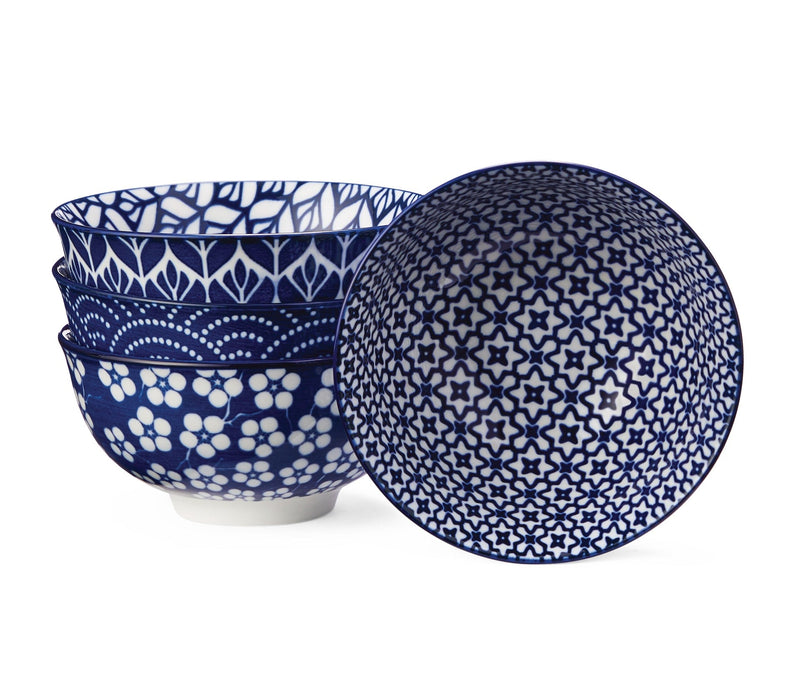 CANVAS Patterned Porcelain Soup Bowl Set, 4-pk A5