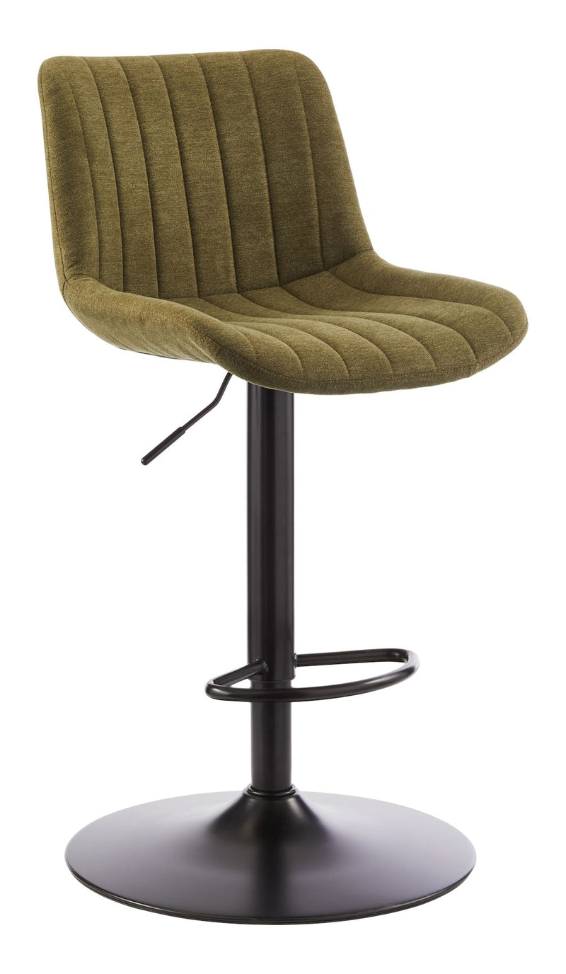 Canvas Rory Adjustable Height Gas-Lift Swivel Bar Stool, Green U9